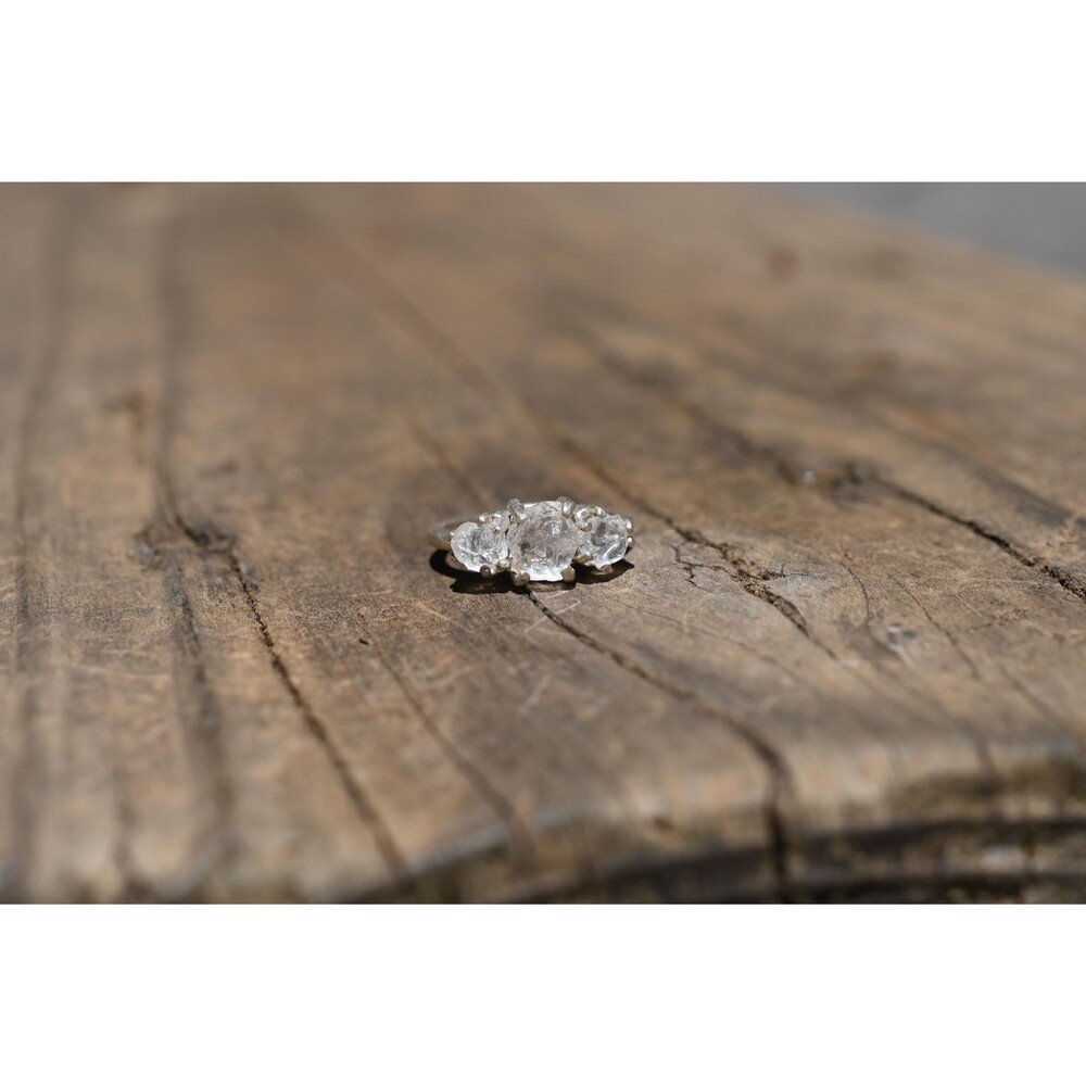 Lake County diamond engagement ring, sterling silver size 4 American made